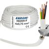 EBROM Cavo rotondo in plastica, cavo LED, per dispositivi H03VV-F, da 4 x 0,75 mm², 4G0,75, colore bianco, 10 m