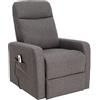 identités Poltrona Relax - Poltrona elettrica sollevatore - Poltrona salotto confortevole - Poltrona Relax elettrica con 1 motore e sistema sollevatore Modello Mint - 1 motore - in tessuto - grigio