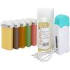 EpilWax Kit Depilatorio EpilWax completo di: Scaldacera professionale 5 Roll-On Wax 100 ml variegato, 100 Strisce Depilatorie, 1 Flacone di Olio Dopo Cera 250 ml - (Solo Series variegato 5)