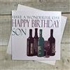 WHITE COTTON CARDS Code n96-s Vintage Vino Have a Wonderful Day Happy Birthday Son Auguri Fatti a Mano