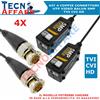 KIT 4 Video Balun Passivi UTP 5MPX Per Telecamere Videosorveglianza AHD CVI TVI