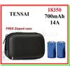 Tensai 2 Batterie Pile Litio Ricaricabili Tensai 18350 HP 700mah 14A + free case