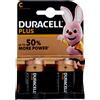 Duracell Batteria Duracell Mezzatorcia C Plus Power Pile Alcaline - Blister da 2 Batterie