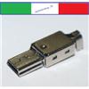 connettore a saldare Mini USB 5 pin maschio con custodia in metallo