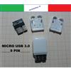 connettore Micro USB 3.0 maschio 9pin a saldare con custodia bianco