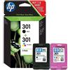 HP ORIGINALI CARTUCCE HP 301+301 N9J72AE PER HP Envy 4507eAiO 4508eAiO 5530 Series