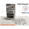 Telcominstrument x100 Connettore RJ45 Plug Passante 8p8c per Cavo Ethernet CAT.5e x3 Contatti Oro
