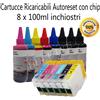 BELLIVESTORE KIT 6 Cartucce Ricaricabili Compatibile per Epson Stylus Photo PX810W PX800FW BL