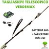 Verdemax TAGLIASIEPE TELESCOPICO A BATTERIA 20V VERDEMAX TT20 + BATTERIA 2Ah e CARICATORE