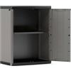 KIS ARMADIO BASSO PLASTICA RESINA 2 ANTE GRIGIO UFFICIO CASA LAVORO 68X39X85H