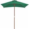 vidaXL AX Ombrellone Parasole Verde 6Stecche 1.5x2x2.35m Legno Elegante Piscina + 44534