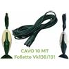 Comoatibile Vorwerk Folletto CAVO FILO FOLLETTO ALIMENTAZIONE FOLLETTO VK 130 VK 131 10mt Compatibile