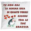 Mr GADGETS CUSCINO AMORE E AMICIZIA CORRO DA TE REGALO NATALE COMPLEANNO REGALO CUSCINO