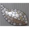 Applique in resina e madreperla a forma di foglia cm 50x24 etnico luce da muro