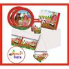 General KIT ADDOBBI FESTA COMPLEANNO FATTORIA X8X16X24X32X40 PERSONE PIATTI BICCHIERI