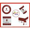Amscan KIT ADDOBBI FESTA COMPLEANNO MILAN X8X16X24X32X40 PERSONE PIATTI BICCHIERI
