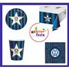 KIT ADDOBBI FESTA COMPLEANNO INTER X8X16X24X32X40 PERSONE PIATTI BICCHIERI