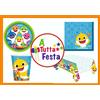 Shark KIT ADDOBBI FESTA COMPLEANNO BABY SHARK X8X16X24X32X40 PERSONE PIATTI BICCHII