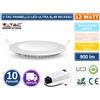 V-TAC SET 10 PANNELLI V-TAC FARETTO FARO LED VT-1207RD SLIM DA INCASSO 12W ROTONDO