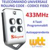SILISYSTEM RADIOCOMANDO TELECOMANDO PER APRIMATIC TR2 TR4 TM2 TM4 433MHZ ROLLING CODE