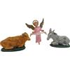 euromarchi Set 3 Statuine Presepe Euromarchi 7cm Bue Asinello Angelo Gloria Made In Italy