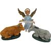 euromarchi Set 3 Statuine Presepe Euromarchi 7cm Bue Asinello Angelo Gloria Made In Italy