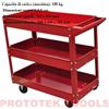 carrello porta attrezzi con 3 ripiani rosso, portata 100 kg con ruote