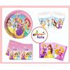 Disney KIT ADDOBBI FESTA COMPLEANNO PRINCIPESSE X8X16X24X32X40 PERSONE PIATTI BICCHI
