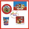 KIT ADDOBBI FESTA COMPLEANNO PAW PATROL X8X16X24X32X40 PERSONE PIATTI BICCHIE