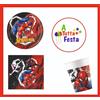 Disney KIT ADDOBBI FESTA COMPLEANNO SPIDERMAN X8X16X24X32X40 PERSONE PIATTI BICCHIERI