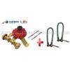 MONDIAL MINI CENTRALINA GAS GPL REGOLATORE KG10 CON 2 ATTACCHI BOMBOLE + FLESSIBILI CM50