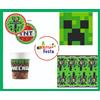 Minecraft KIT ADDOBBI FESTA COMPLEANNO MINECRAFT X8X16X24X32X40 PERSONE PIATTI BICCHIERI