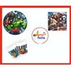 KIT ADDOBBI FESTA COMPLEANNO AVENGERS X8X16X24X32X40 PERSONE PIATTI BICCHIE