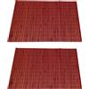 Verdemax 2 Tovagliette Bamboo Marrone 30x45 Americane Stuoia Colazione Sushi Lavabili Set
