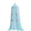 Verdellok Zanzariera a baldacchino Culla Bambino Supporto in Rattan Azzurro con fiori