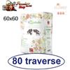 Ferribiella Assorbello Flower 60x60 traverse tappetini igienici cani 80-160-240- 320 pezzi