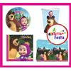 Amscan KIT ADDOBBI FESTA COMPLEANNO MASHA E ORSO X8X16X24X32X40 PERSONE PIATTI BICCHI