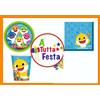 Shark KIT ADDOBBI FESTA COMPLEANNO BABY SHARK X8X16X24X32X40 PERSONE PIATTI BICCHI