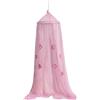 Verdellok Zanzariera baldacchino Culla Bambina Supporto 50 cm colore Rosa e fiori 2 mt
