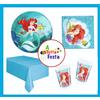 Disney KIT ADDOBBI FESTA COMPLEANNO ARIEL SIRENETTA X8X16X24X32X40 PERSONE PIATTI BIC