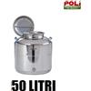 FUSTO IN ACCIAIO INOX LT.50 PER OLIO CONTENITORE BIDONE SANSONE SU OPIROS