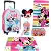 Minnie Mouse Set Zainetto Scuola Minnie Mouse Disney zaino Trolley 3D Asciugamano