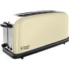 Russell Hobbs Tostapane - Design Lungo per 2 fette o 1 fetta larga di pane - Acciaio Inox Color Crema; Scomparti extra larghi per toast; 6 livelli di doratura; Scongelamento; 1000W ColorPlus 21395-56