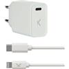 Ksix Mfi 20w With Lightning Cable Bianco