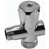 Euroceramcia Rubinetto in ottone cromato a croce tre vie con attacco lavatrice da 1/2x3/4 cm