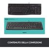 LOGITECH TASTIERA MK120 CON CAVO USB NERA PER PC CASA UFFICIO COMPUTER LAYOUT IT