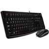 VULTECH Kit Tastiera + Mouse Ergonomico Usb Logitech MK120 con filo usb