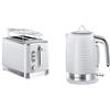 Russell Hobbs 24360-70 Bollitore Inspire, Plastica, 1.7L, 2400 Watt, Filtro Anticalcare, Bianco + Russell Hobbs Tostapane Inspire, Plastica, 2 Fette, 1050 Watt, Funzione Scongelamento, Bianco