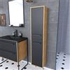 AURLANE PACM092 Colonna Bagno, Nero/Rovere Marrone