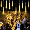 WISDOM Luci di Natale Esterno Meteoriti Solare+USB Impermeabili IP65 con Telecomando